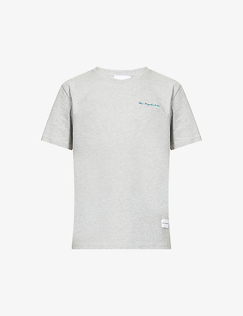 MKI MIYUKI-ZOKU: Brand-embroidered crewneck organic-cotton T-shirt