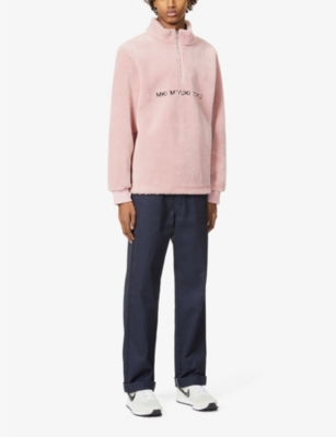 mki sherpa quarter zip pink