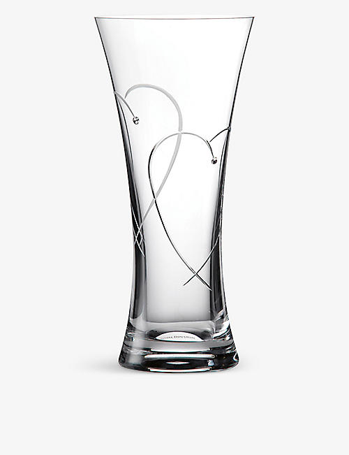 ROYAL DOULTON: Promise crystal glass vase 22cm