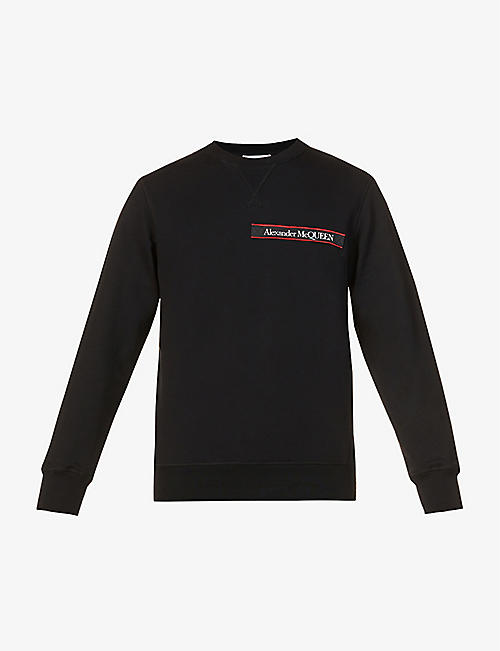 ALEXANDER MCQUEEN: Logo-tape cotton-jersey sweatshirt