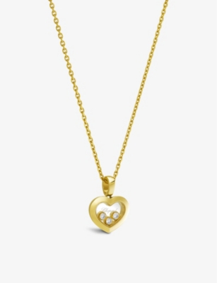 Chopard Happy Diamonds 18ct Yellow-gold And 0.15ct Diamond Pendant Necklace In Yellow Gold