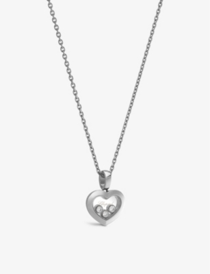Chopard Happy Diamonds 18ct White-gold And 0.15ct Diamond Necklace In White Gold