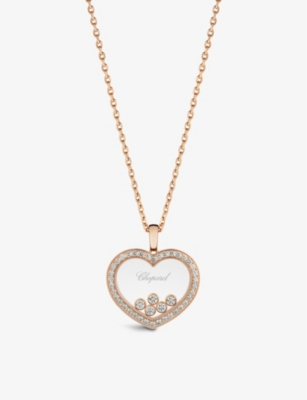 Chopard Happy Diamonds 18ct Rose-gold And 1.24ct Diamond Pendant Necklace In Rose Gold