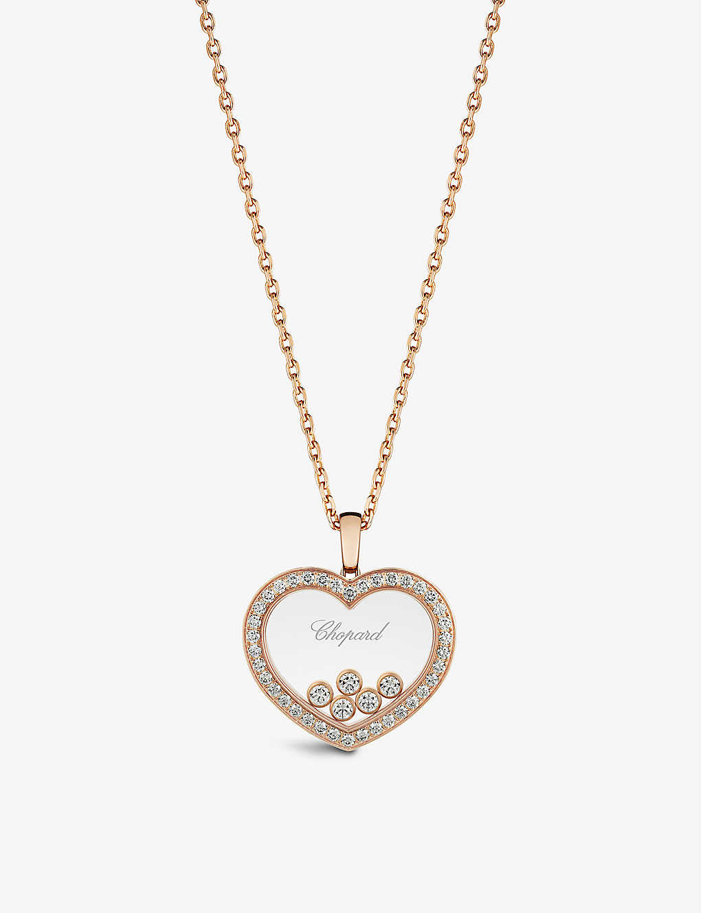 Chopard Happy Diamonds 18ct Rose-gold And 1.24ct Diamond Pendant Necklace In Rose Gold