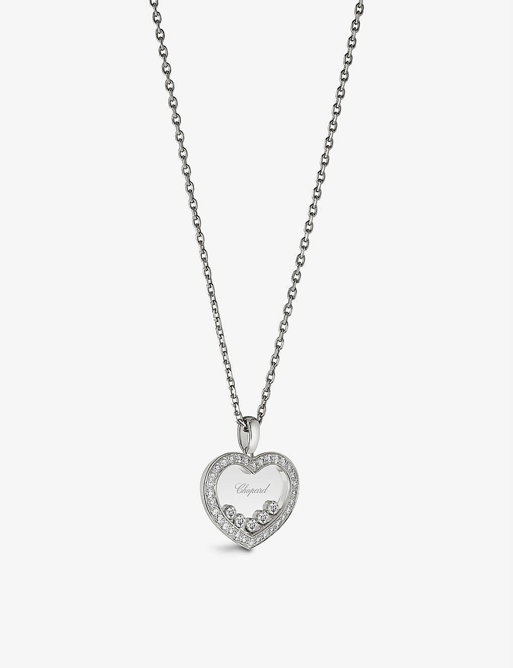 Chopard Happy Diamonds 18ct White-gold And 0.73ct Round-cut Diamond Pendant Necklace In White Gold