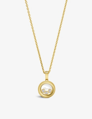 Chopard Happy Diamonds 18ct Yellow-gold And 0.15ct Diamond Pendant Necklace In Yellow Gold