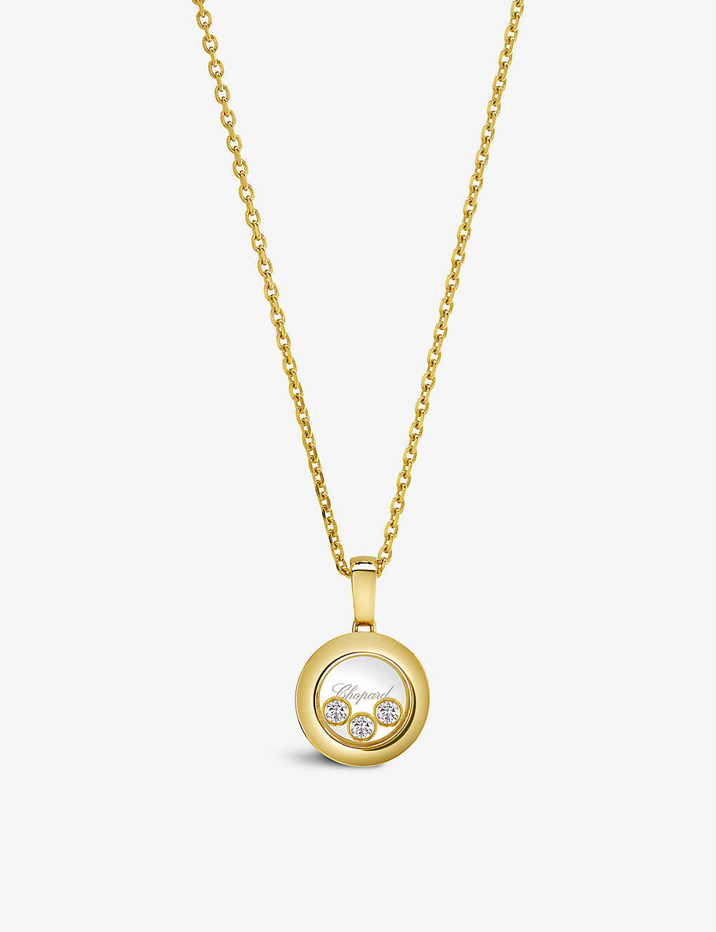 Chopard Happy Diamonds 18ct Yellow-gold And 0.15ct Diamond Pendant Necklace In Yellow Gold