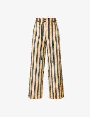 Stripe-print wide-le...