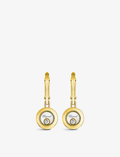 CHOPARD: Happy Diamonds 18ct yellow-gold and 0.10ct diamond earrings