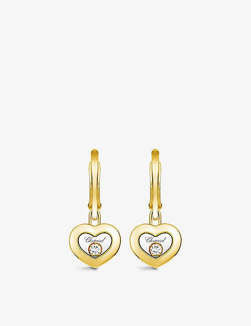 CHOPARD: Happy Diamonds 18ct yellow-gold and 0.10ct diamond earrings