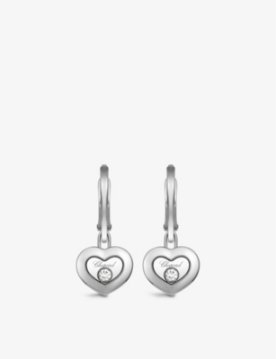 Chopard Happy Diamonds 18ct White-gold And 0.10ct Diamond Earrings In White Gold