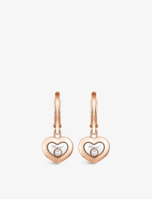 CHOPARD: Happy Diamonds 18ct rose-gold and 0.10ct diamond earrings