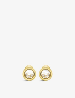 Chopard Happy Diamonds 18ct Yellow-gold And 0.30ct Diamond Earrings In Yellow Gold