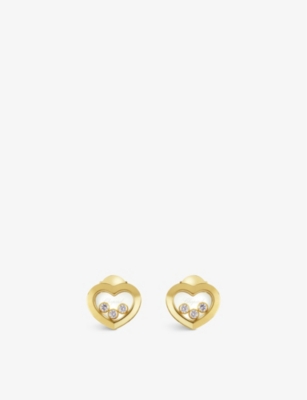 CHOPARD CHOPARD WOMENS YELLOW GOLD HAPPY DIAMONDS 18CT YELLOW-GOLD AND DIAMOND EARRINGS,43235483