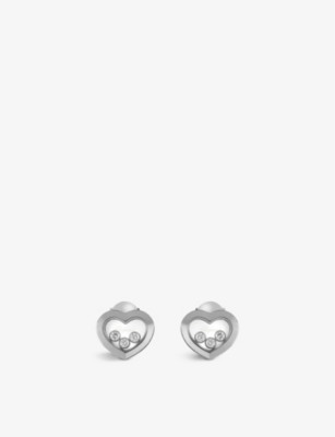 Chopard Happy Diamonds 18ct White-gold And Diamond Earrings In White Gold