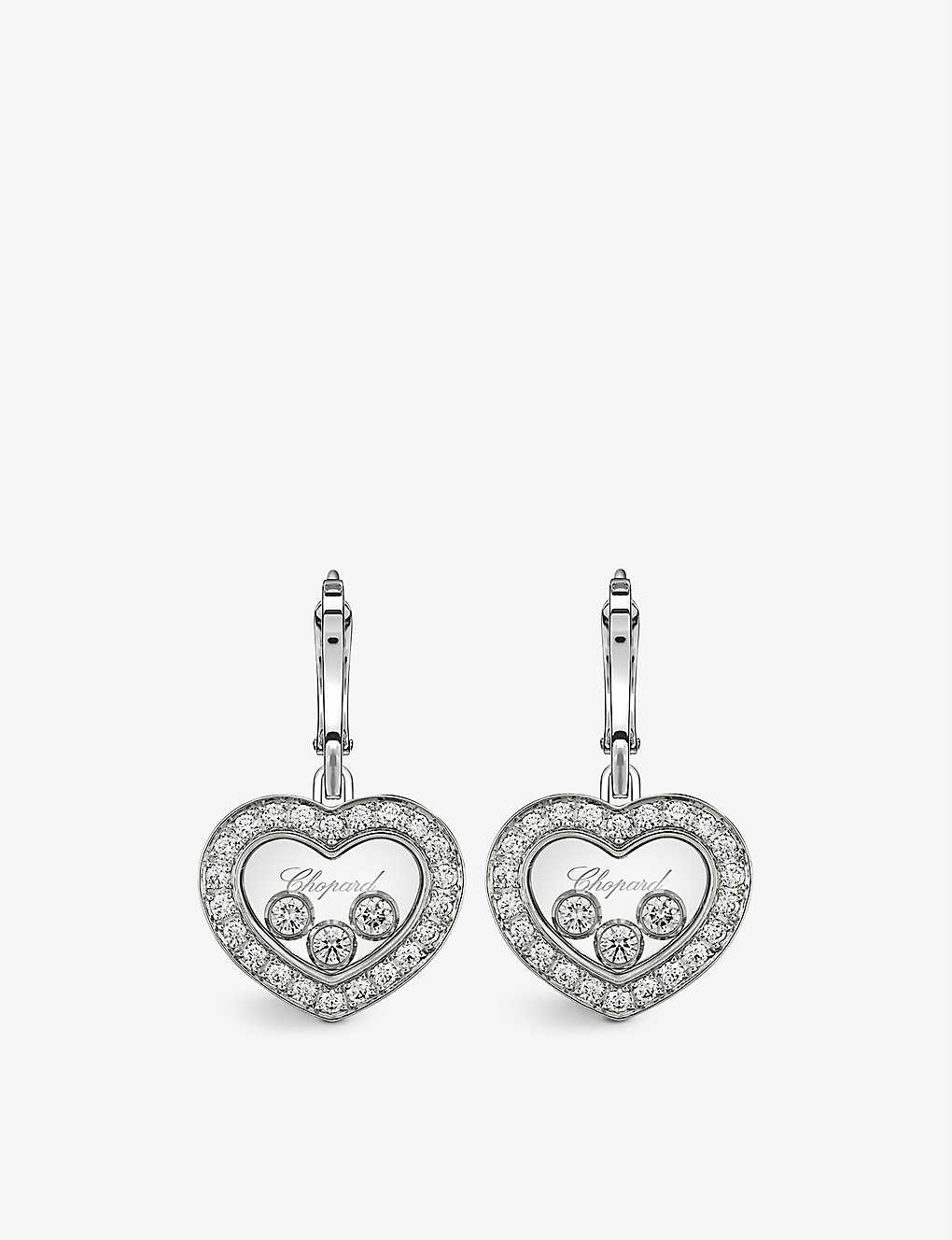 Chopard Happy Diamonds 18ct White-gold And Diamond Earrings In White Gold