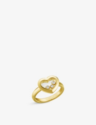 Shop Chopard Womens Yellow Gold Happy Diamonds Icons 18ct Yellow-gold And 0.15ct Diamond Ring