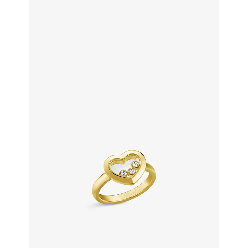 Shop Chopard Womens Yellow Gold Happy Diamonds Icons 18ct Yellow-gold And 0.15ct Diamond Ring