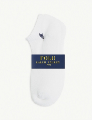 Polo Ralph Lauren Logo-embroidered Stretch-woven Socks Pack Of 6 In White