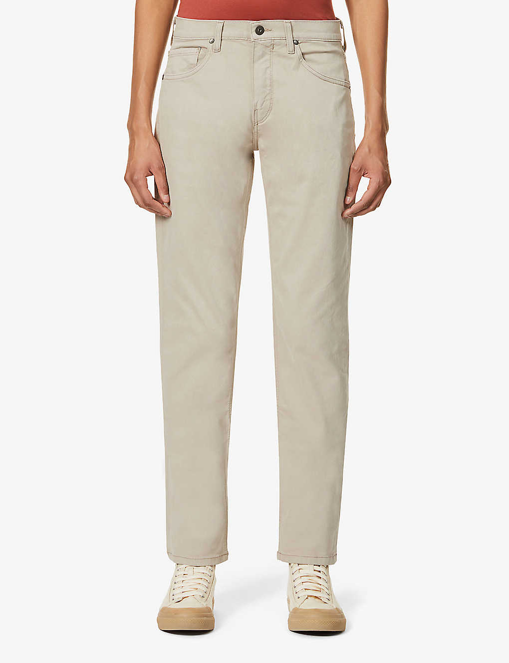 Paige Federal Slim-fit Stretch-cotton Jeans In Clean Khaki