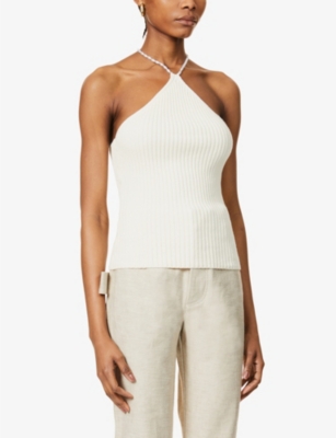MUSIER PARIS JONNIE HALTERNECK COTTON-KNIT TOP