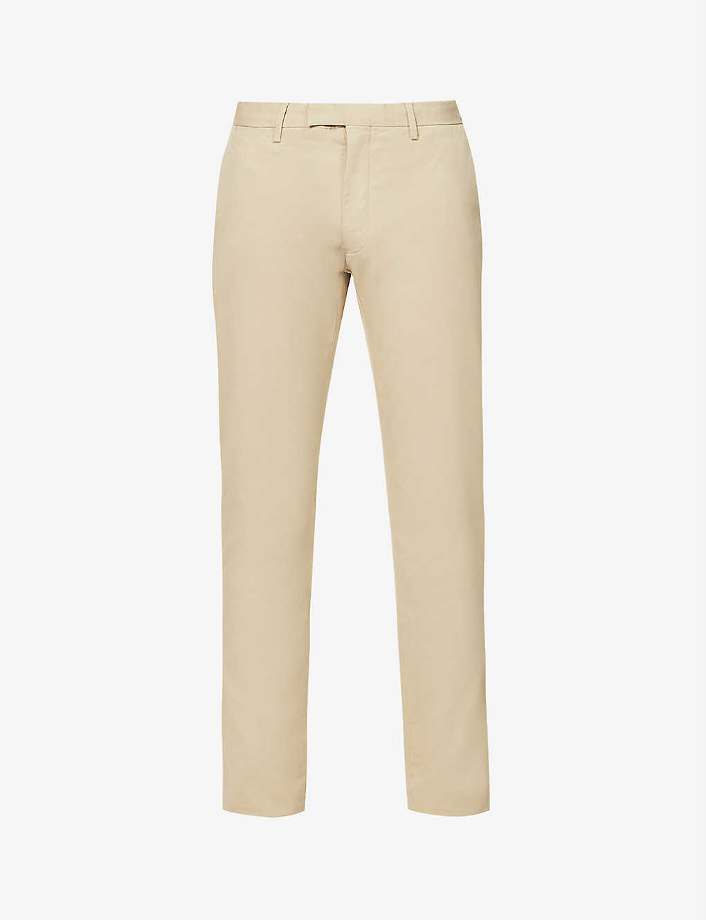 Shop Polo Ralph Lauren Men's Classic Khaki Belted Tapered Stretch Slim-fit Stretch-cotton Chino Trousers