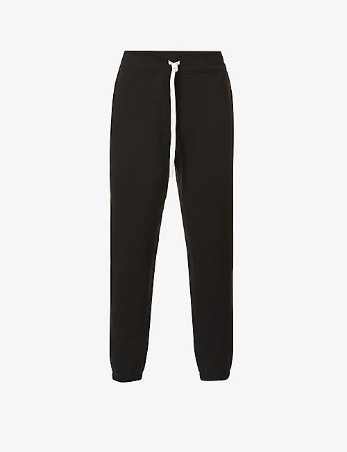 POLO RALPH LAUREN: Logo-embroidered mid-rise cotton-blend jersey jogging bottoms