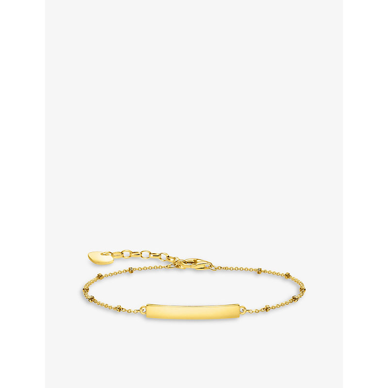 Thomas Sabo Dots 18ct Yellow Gold-plated Sterling-silver Belcher Bracelet In Yellow Gold-coloured