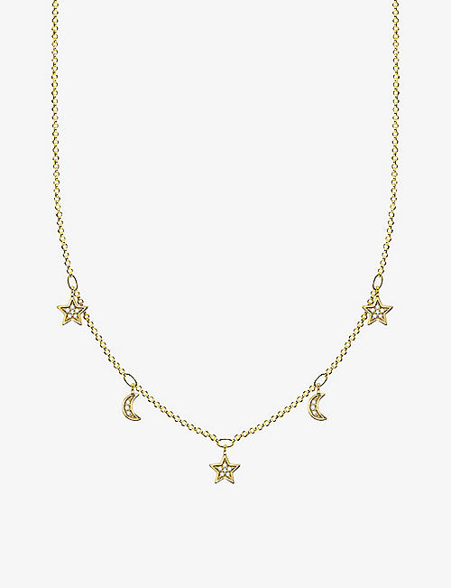 THOMAS SABO: Magic Stars Moon and Stars gold-plated sterling silver cubic zironia necklace
