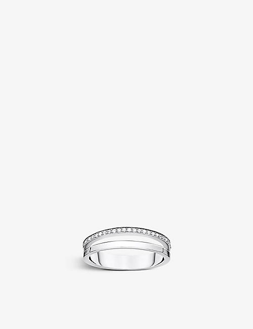 THOMAS SABO: Open sterling silver and zirconia ring