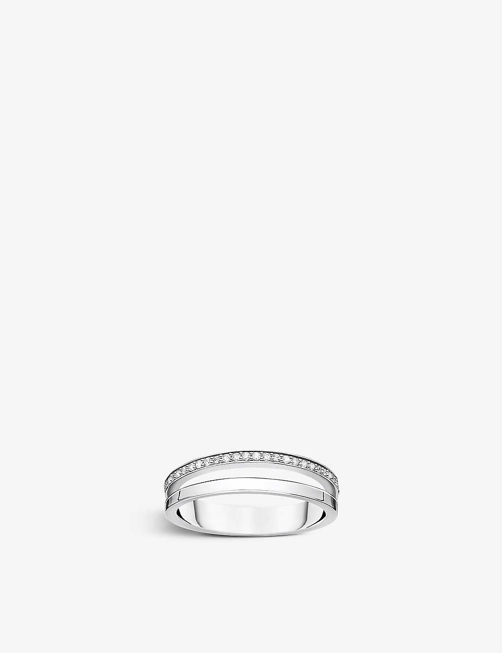 Thomas Sabo Open Sterling-silver And Zirconia Ring In White