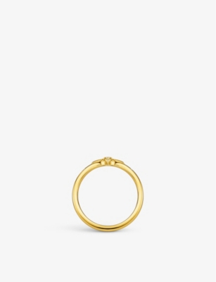 Shop Thomas Sabo Women's White Star 18ct Yellow Gold-plated Sterling-silver And Zirconia Ring