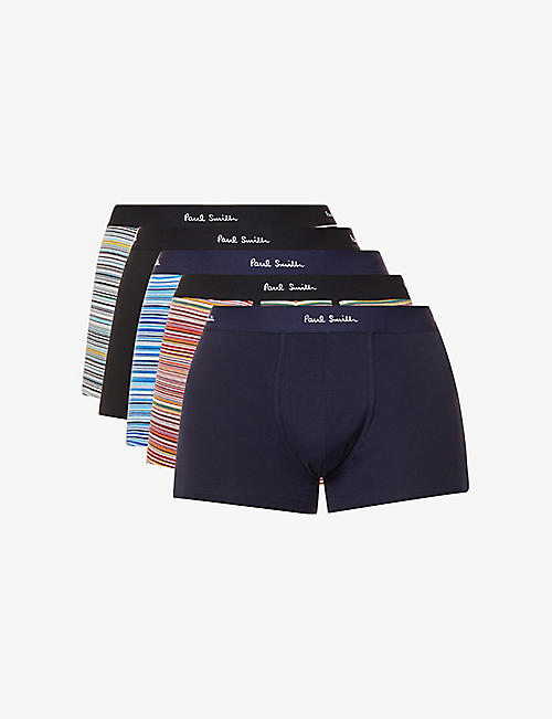 PAUL SMITH: Logo-print pack of five stretch-cotton boxers