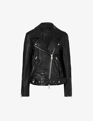 Selfridges & Co Women Clothing Jackets Leather Jackets Shorty shearling and leather jacket 