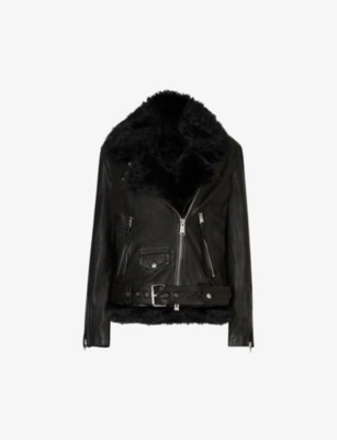 all saints luna shearling jacket