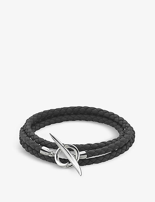 SHAUN LEANE: Quill leather and sterling silver wrap bracelet