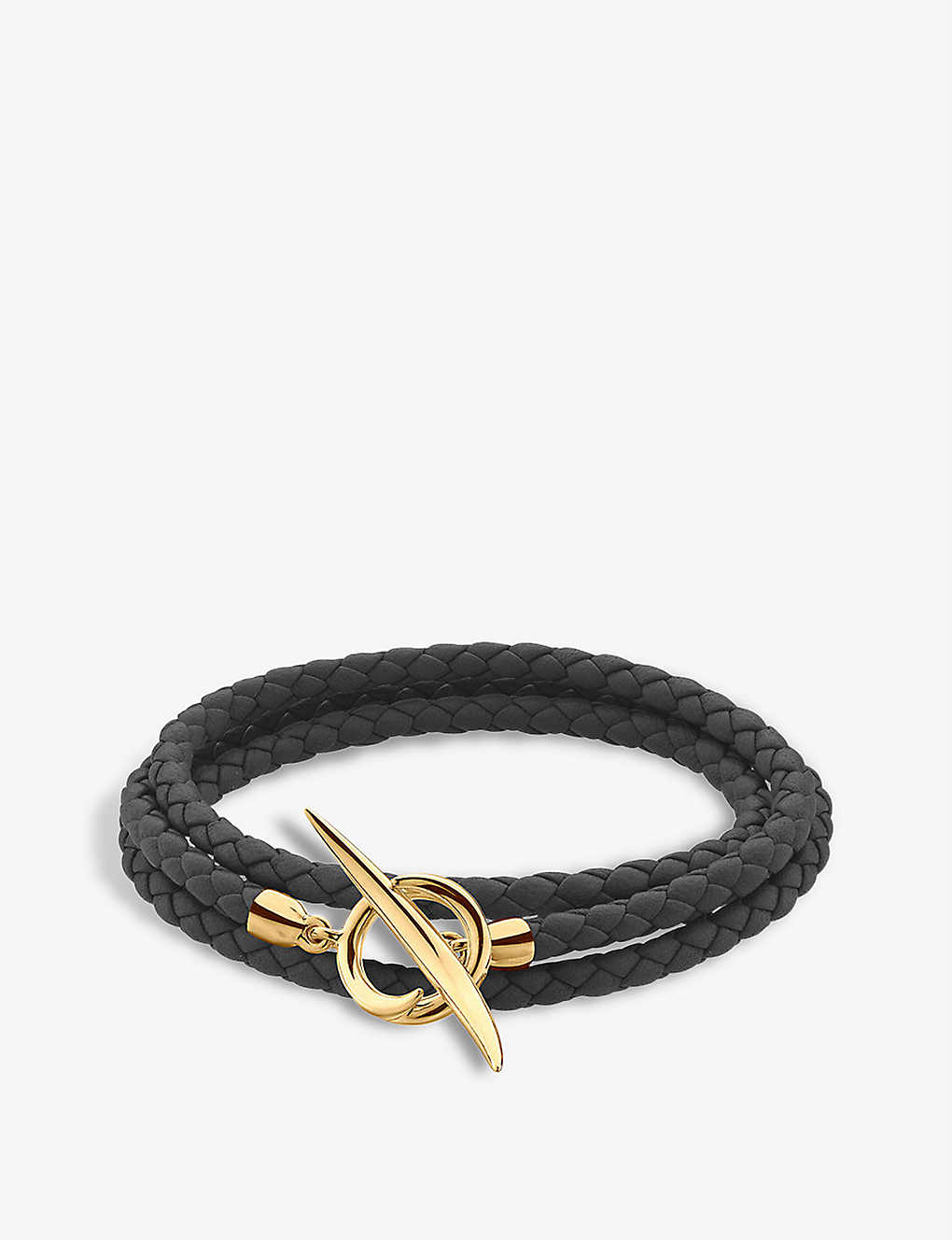 Shaun Leane Quill Leather And Yellow Gold-plated Vermeil Silver Wrap Bracelet In Yellow Gold Vermeil