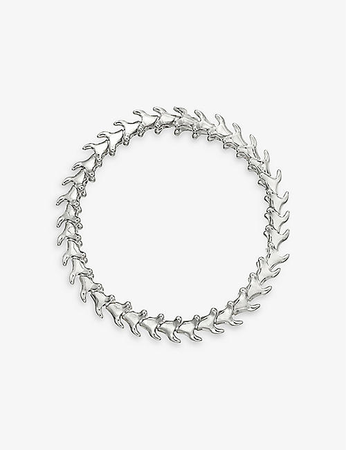 SHAUN LEANE: Serpent Trace slim sterling silver bracelet