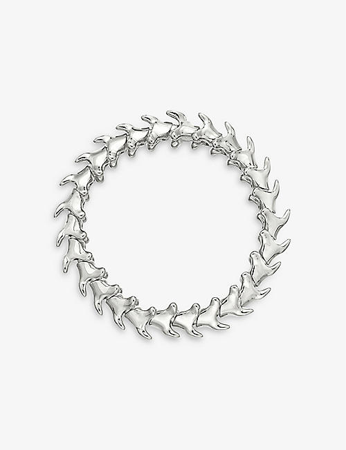 SHAUN LEANE: Serpent Trace wide sterling silver bracelet