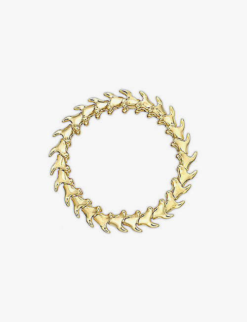 SHAUN LEANE: Serpent Trace yellow gold-vermeil bracelet
