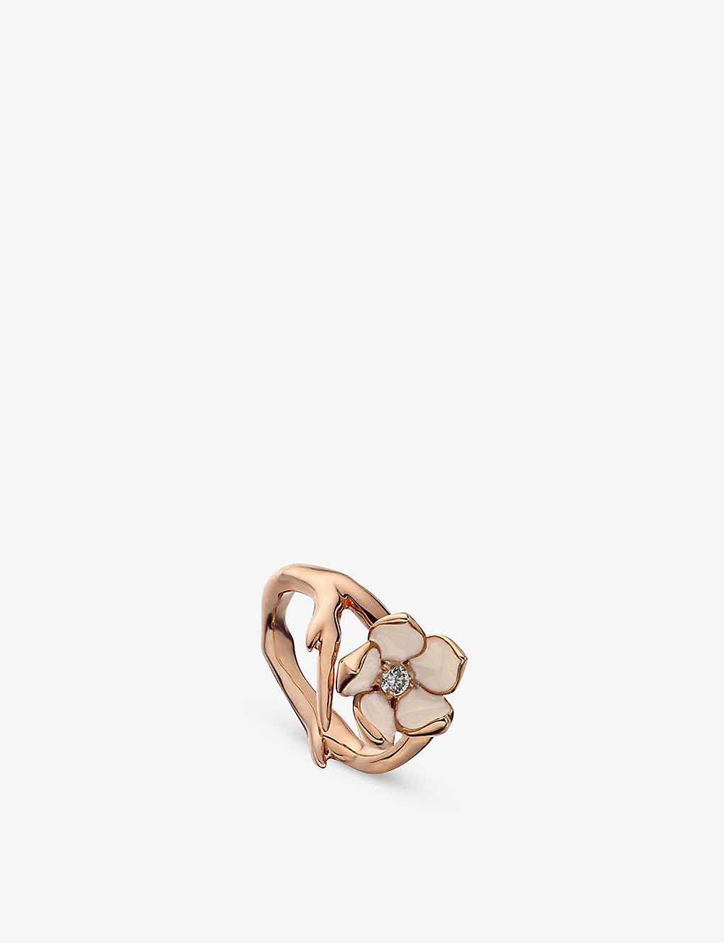 Shaun Leane Cherry Blossom Rose Gold-plated Vermeil And Diamond Ring In Rose Gold Vermeil
