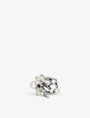 Shaun Leane Women's Sterling Silver Cherry Blossom Sterling Silver, Pearl And Diamond Ring In Sterling Silver (silver)