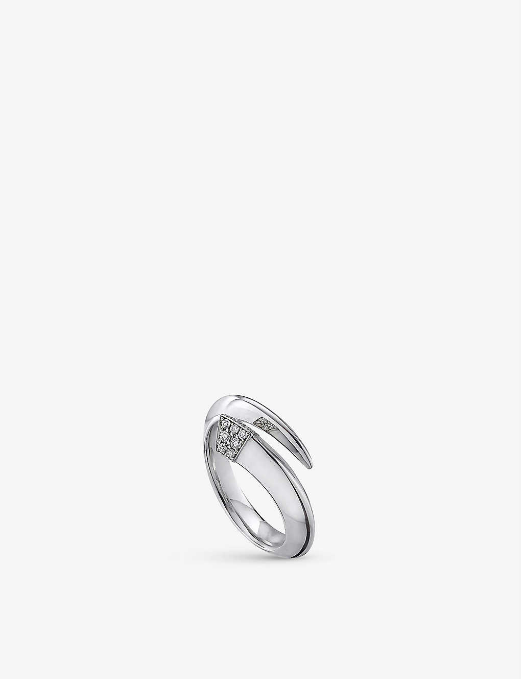 Shaun Leane Tusk Sterling Silver And Diamond Ring In Sterling Silver (silver)