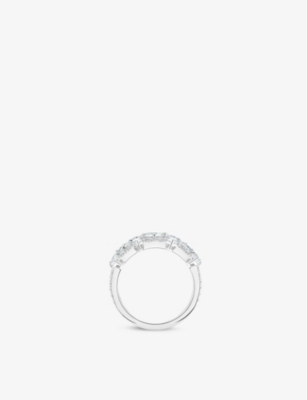 Shop De Beers Jewellers Womens 18k White Gold Arpeggia Three-row 18ct White-gold And 1.67~ct Diamond Ring