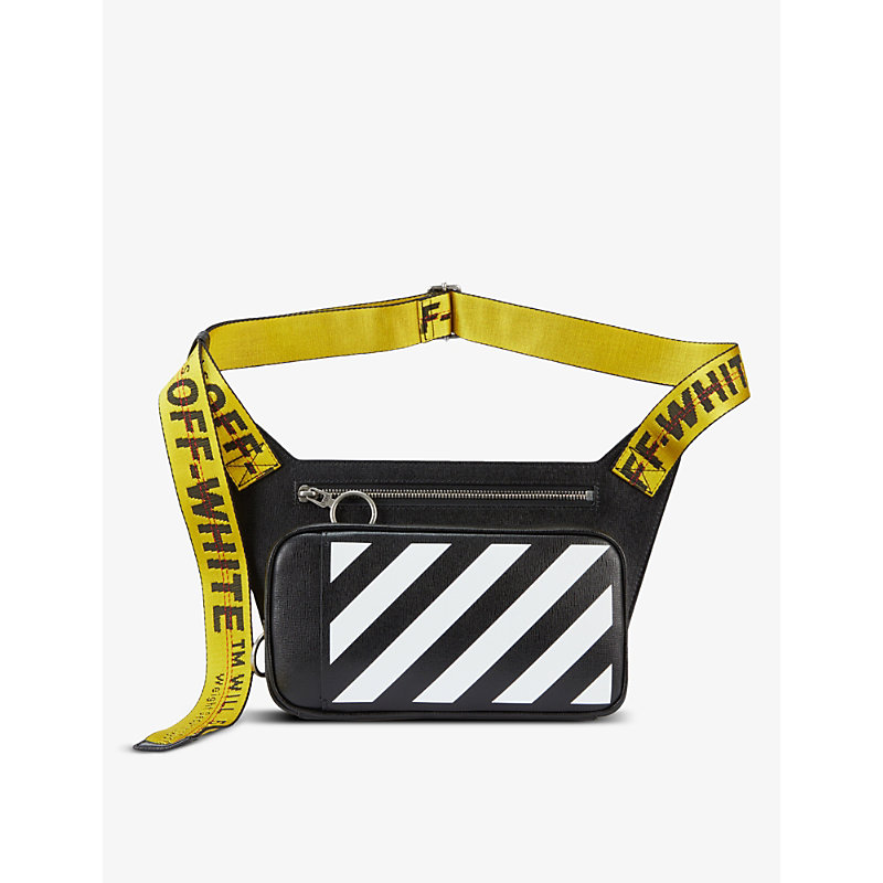 OFF-WHITE STRIPED LEATHER BODY-BAG,R03711708