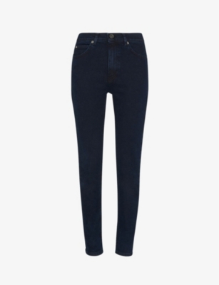 Whistles Womens Navy Sculptured Skinny Mid-rise Stretch-denim Jeans 27 In Dark Denim