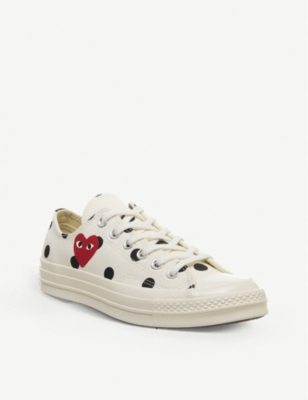cdg converse white low top