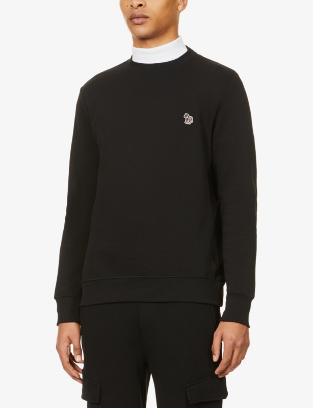 Zebra brand-embroidered organic-cotton sweatshirt