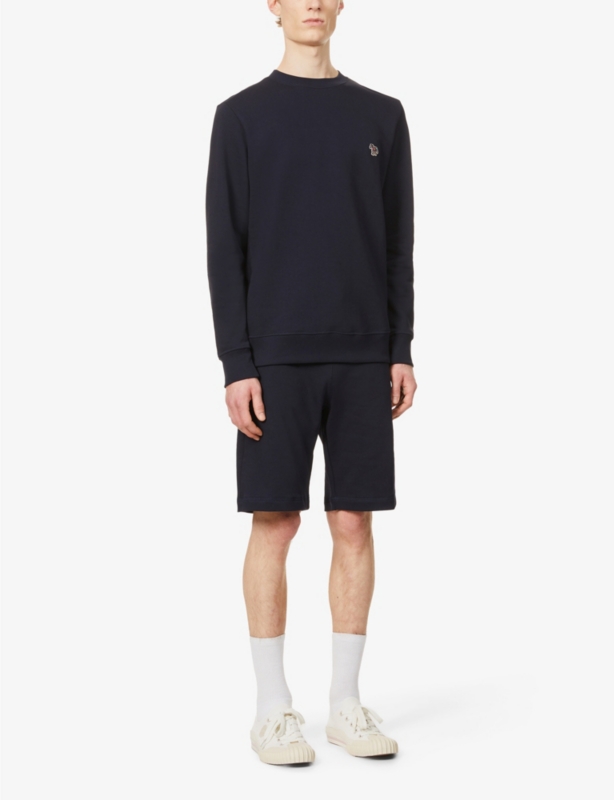 Zebra brand-embroidered organic-cotton sweatshirt