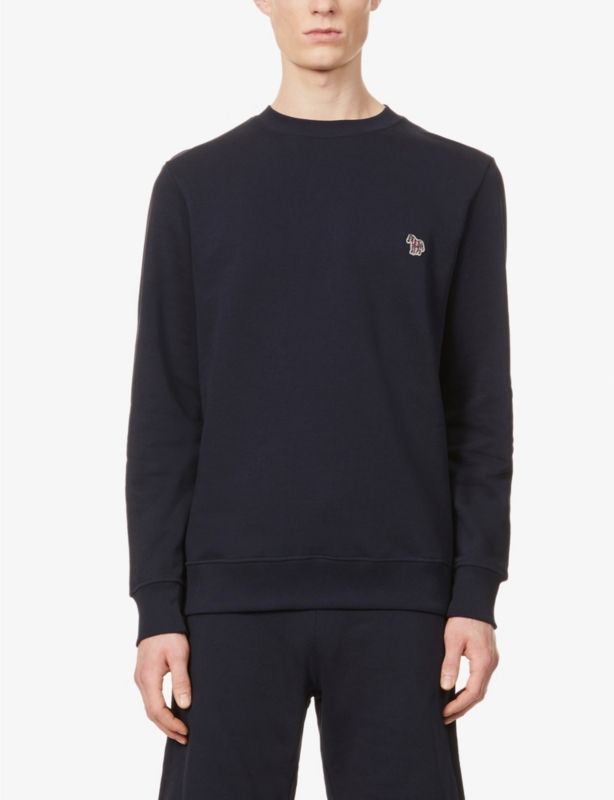 Zebra brand-embroidered organic-cotton sweatshirt